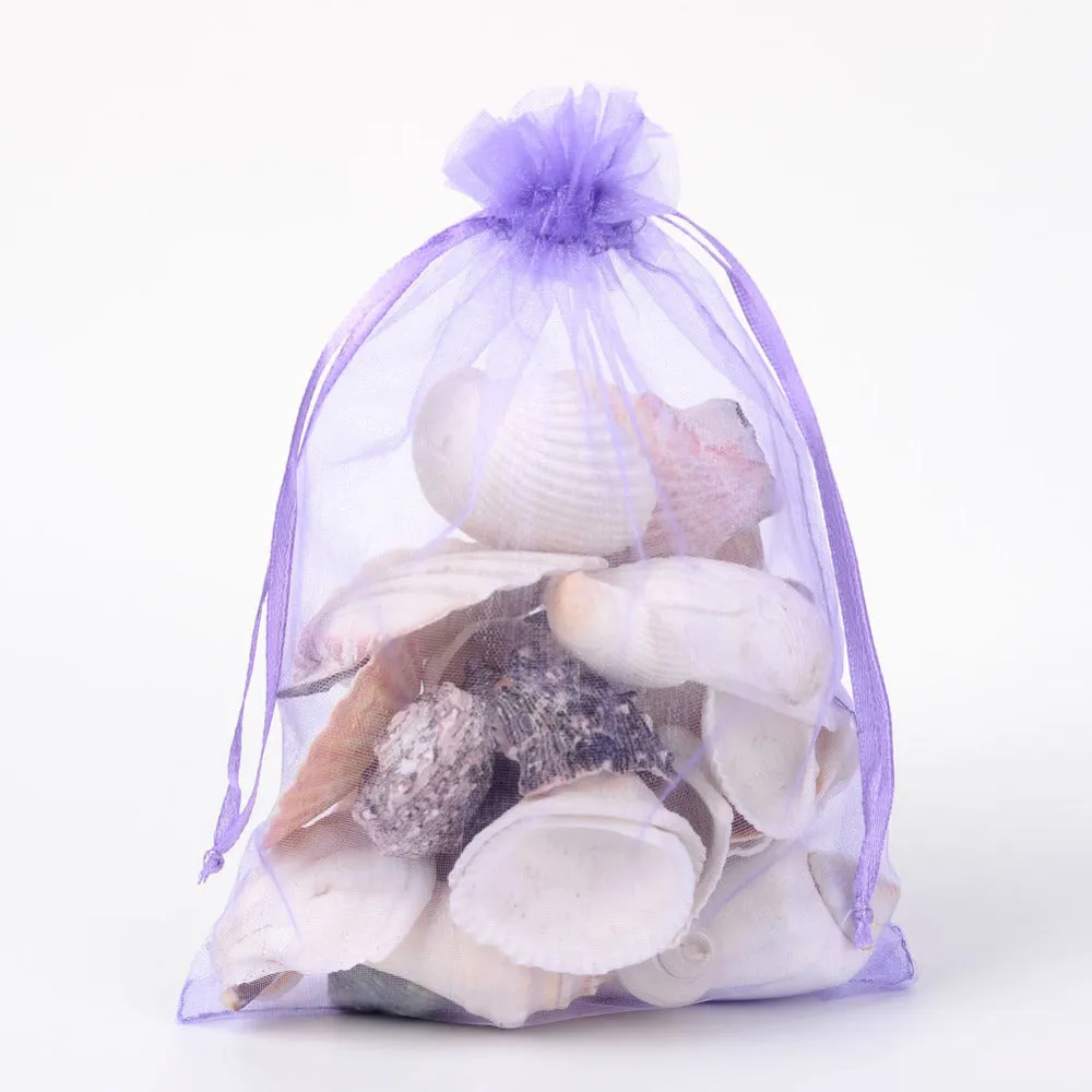 100 pc Organza Gift Bags with Drawstring, Jewelry Pouches, Wedding Party Christmas Favor Gift Bags, Red, 18x13cm
