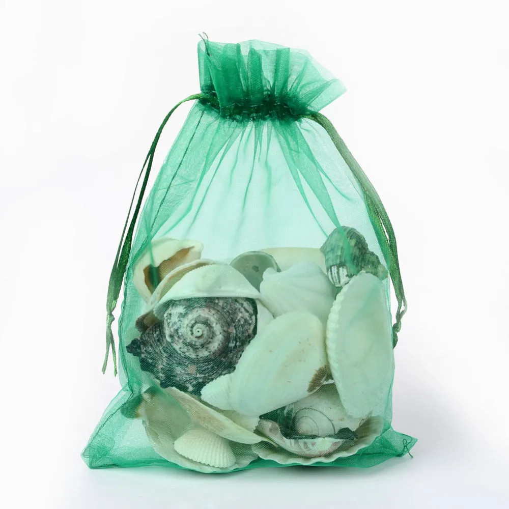 100 pc Organza Gift Bags with Drawstring, Jewelry Pouches, Wedding Party Christmas Favor Gift Bags, Red, 18x13cm