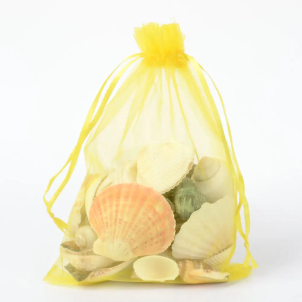 100 pc Organza Gift Bags with Drawstring, Jewelry Pouches, Wedding Party Christmas Favor Gift Bags, Red, 18x13cm