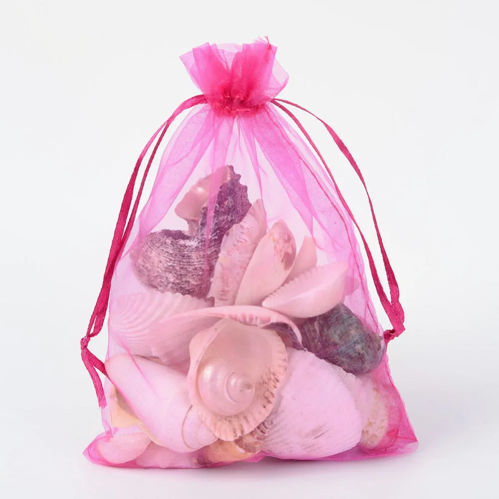 100 pc Organza Gift Bags with Drawstring, Jewelry Pouches, Wedding Party Christmas Favor Gift Bags, Red, 18x13cm