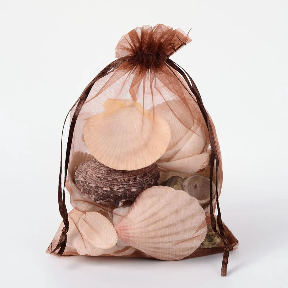 100 pc Organza Gift Bags with Drawstring, Jewelry Pouches, Wedding Party Christmas Favor Gift Bags, Red, 18x13cm