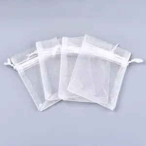 100 pc Organza Gift Bags with Drawstring, Jewelry Pouches, Wedding Party Christmas Favor Gift Bags,30x20cm