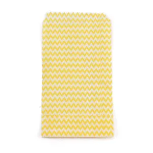 100 pc White Kraft Paper Bags, No Handles, Storage Bags, Wave Pattern, Wedding Party Birthday Gift Bag, Yellow, 15x8.3x0.02cm