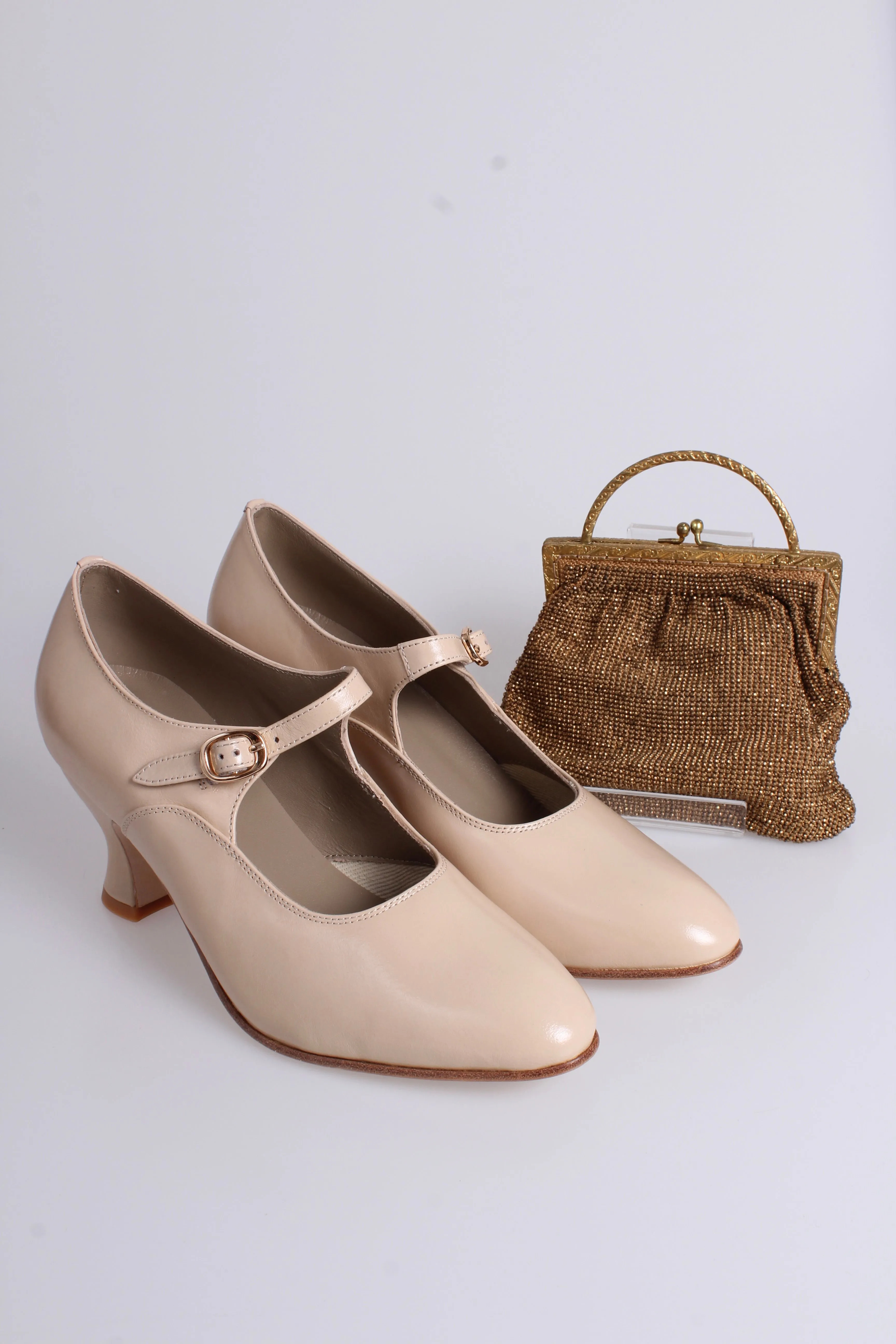1920's inspired Mary Jane pumps - Cream - Yvonne
