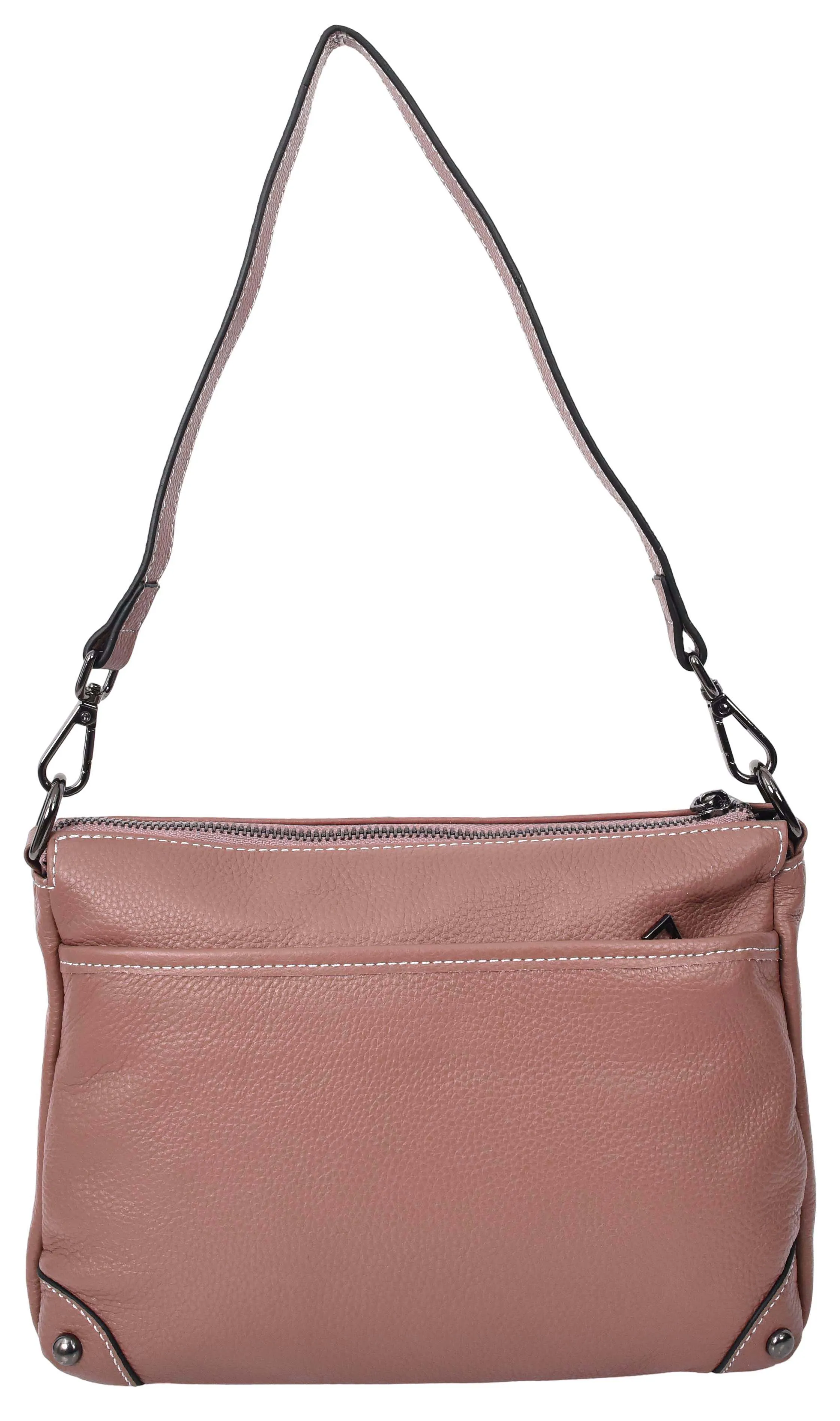 Adalynn Women's Real Leather Cross-Body Organiser Shoulder Bag Rose