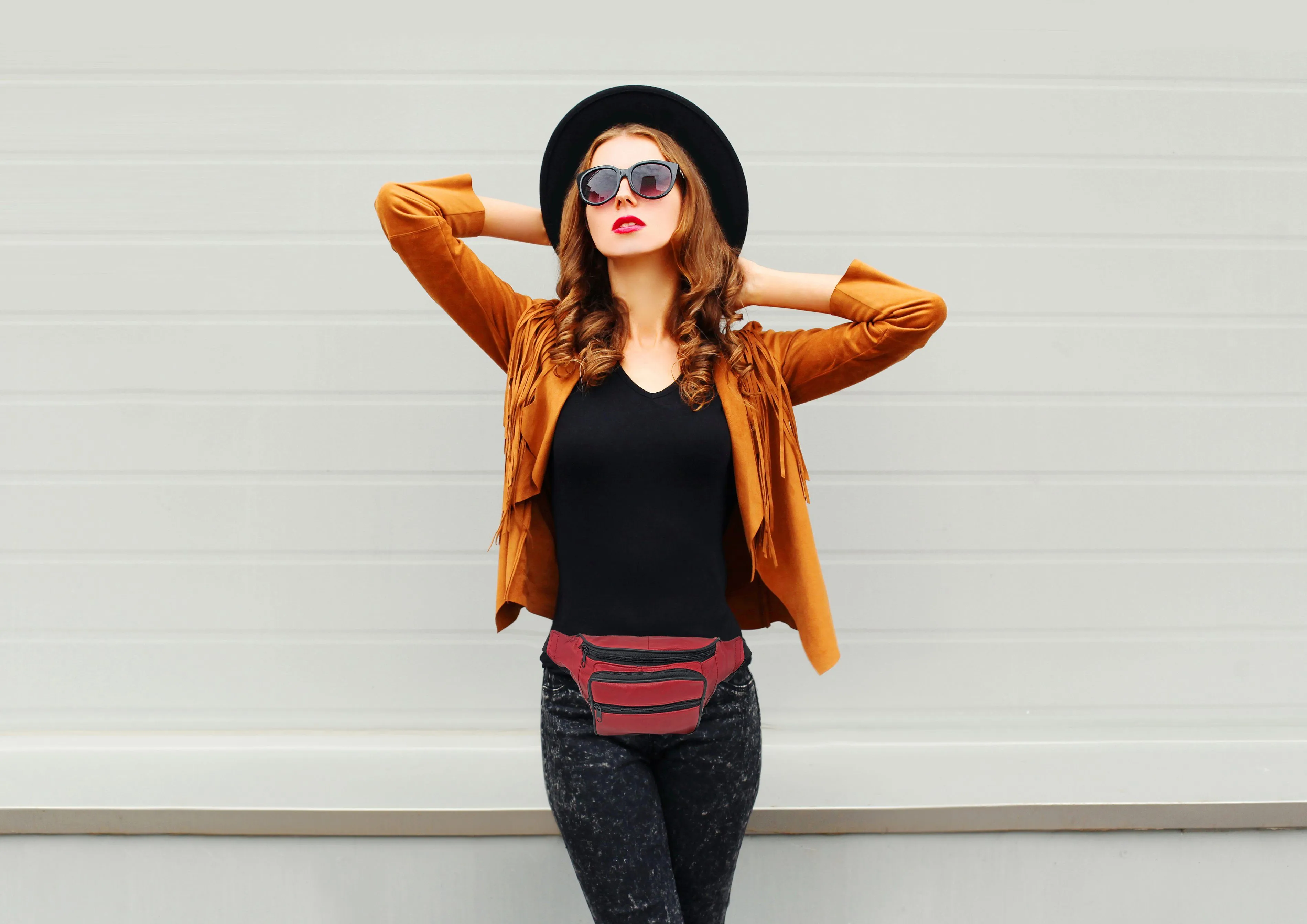 AFONiE Colorful Leather Waist Pouch