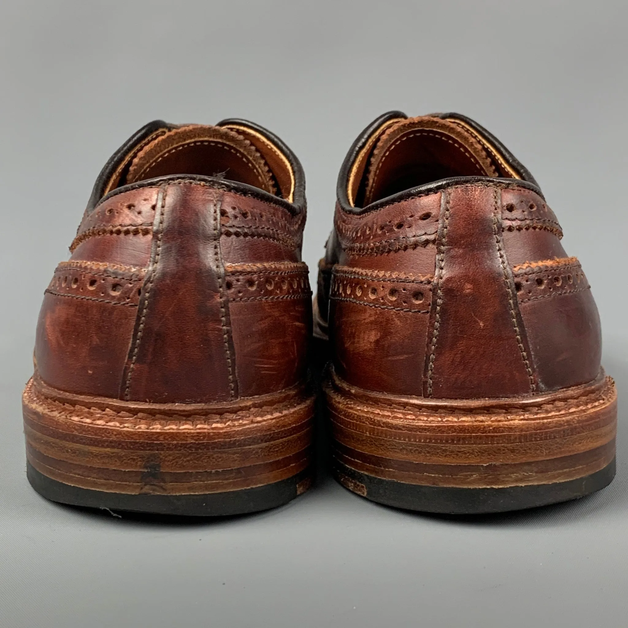 ALDEN -97878-  Size 11 Brown Leather Wingtip Lace Up Shoes