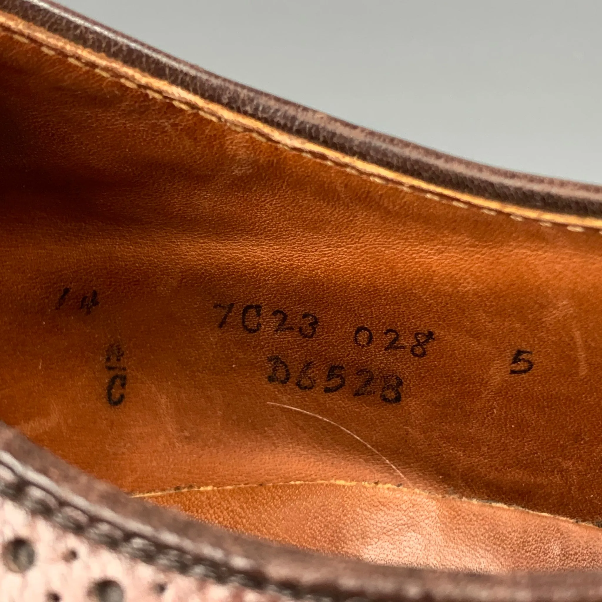 ALDEN D6528 Size 14 Brown Perforated Leather Wingtip Lace Up Shoes