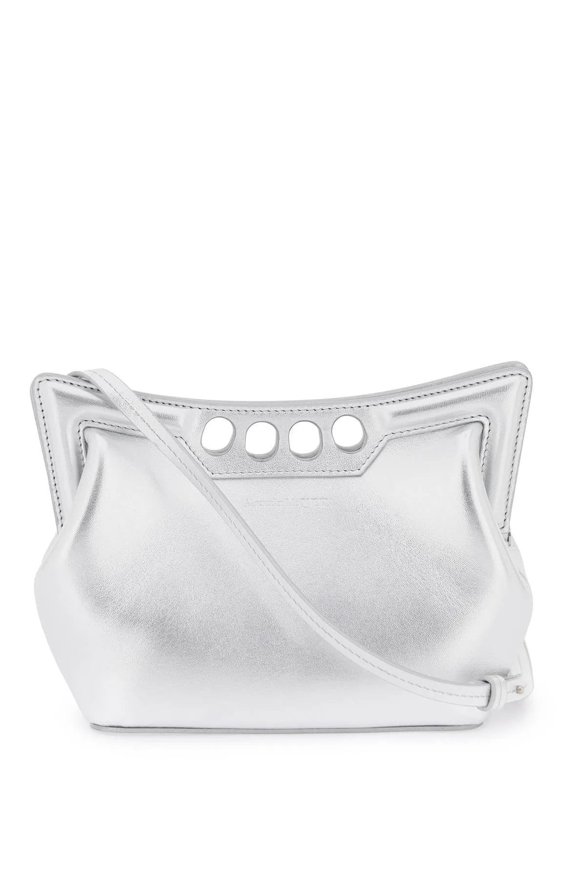 Alexander mcqueen peak mini crossbody bag 775908 1BL1I SILVER