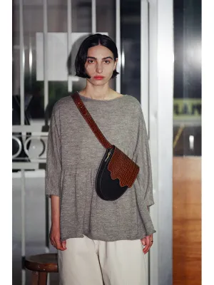Ashya Palmetto Belt Bag, Brown Viper