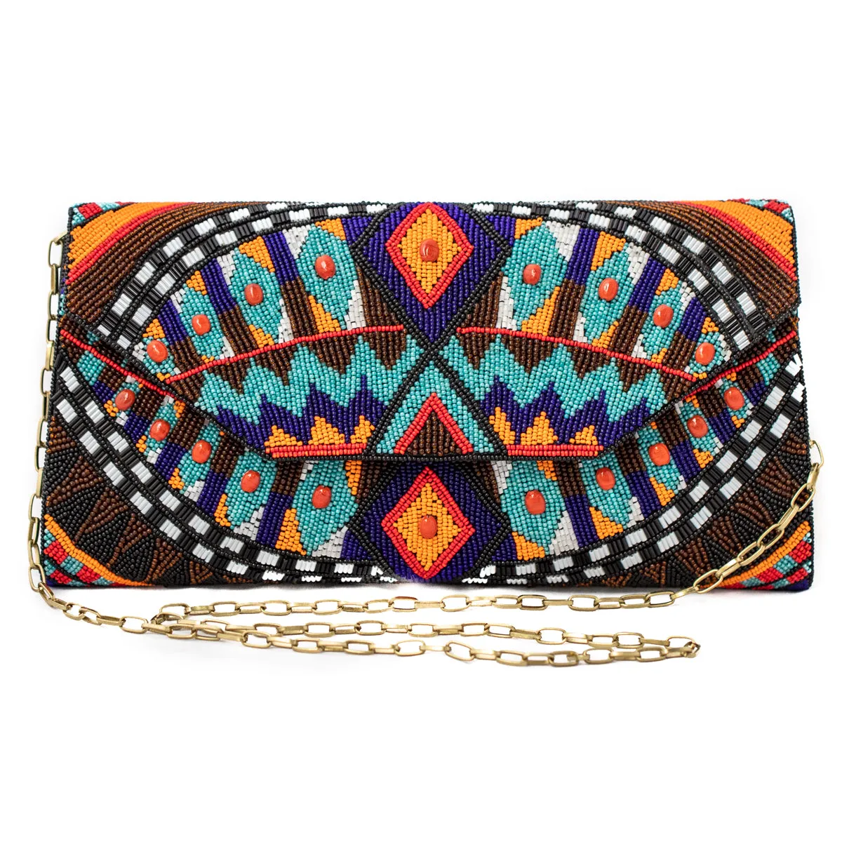 Aztec Beaded Clutch