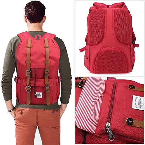 Backpack daypack for 15" notebook with pencil case for school, university