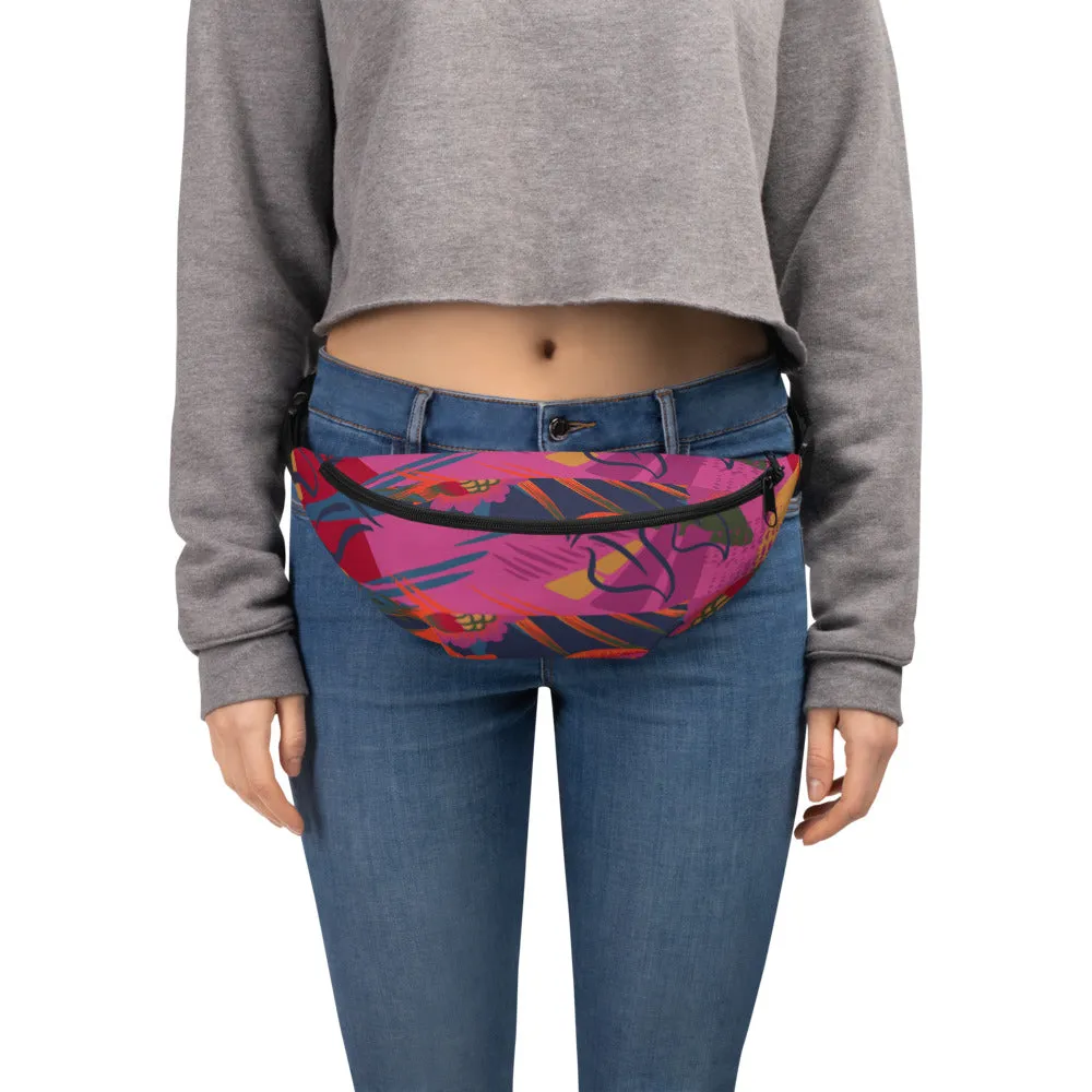 Beach Vibes Hot Pink Florida Floral Fanny Pack