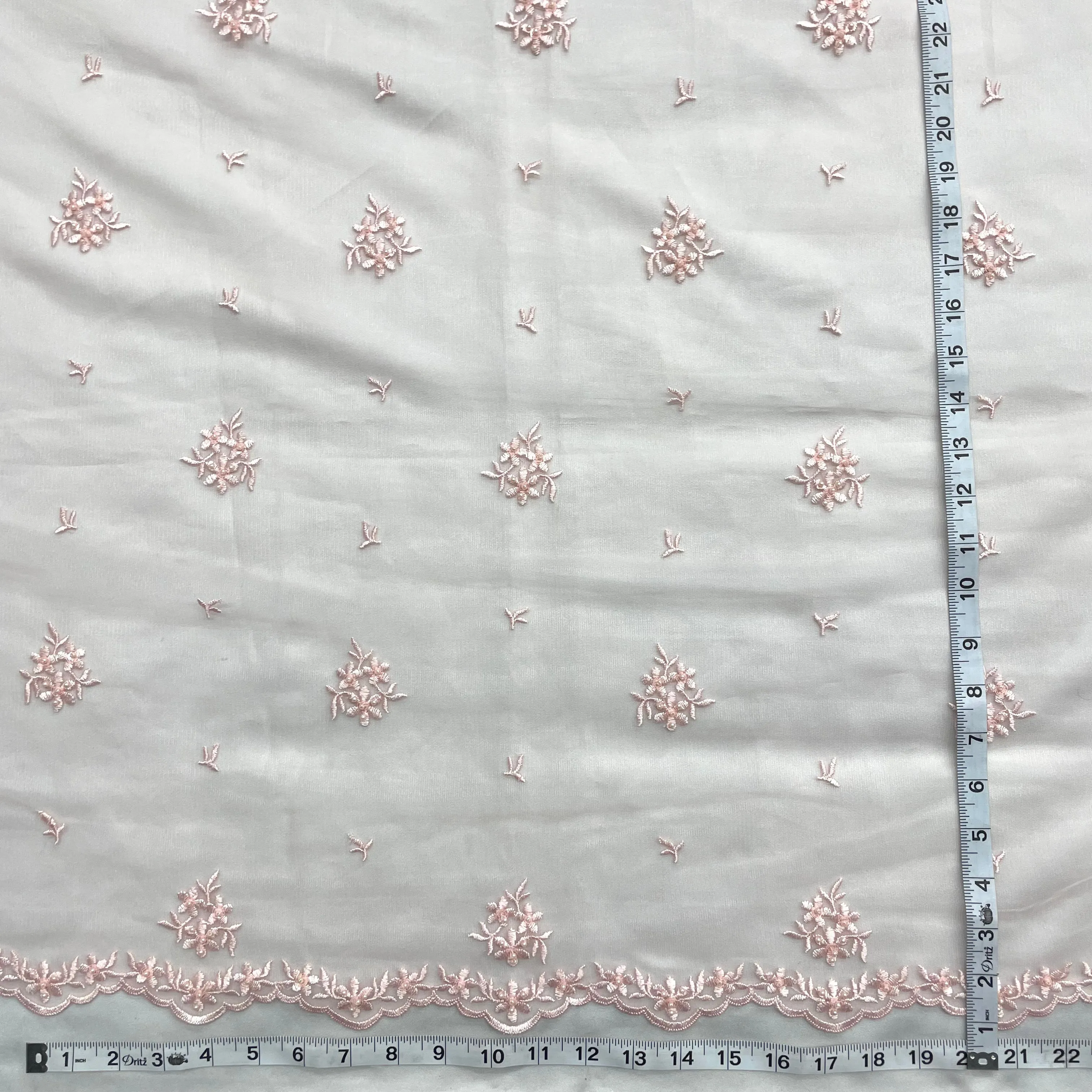 Beaded Lace Fabric Embroidered on 100% Polyester Net Mesh | Lace USA - 42039W-BP