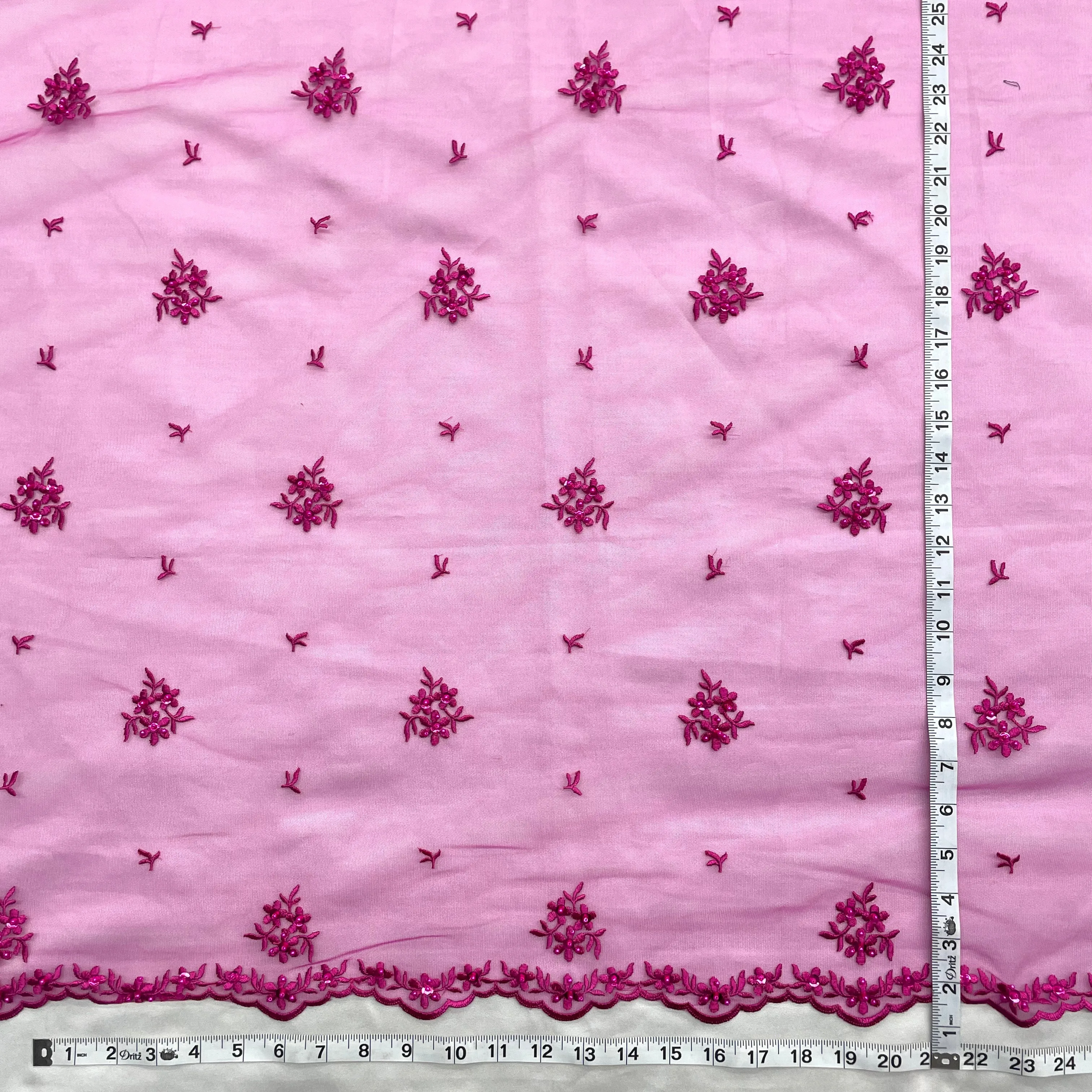 Beaded Lace Fabric Embroidered on 100% Polyester Net Mesh | Lace USA - 42039W-BP