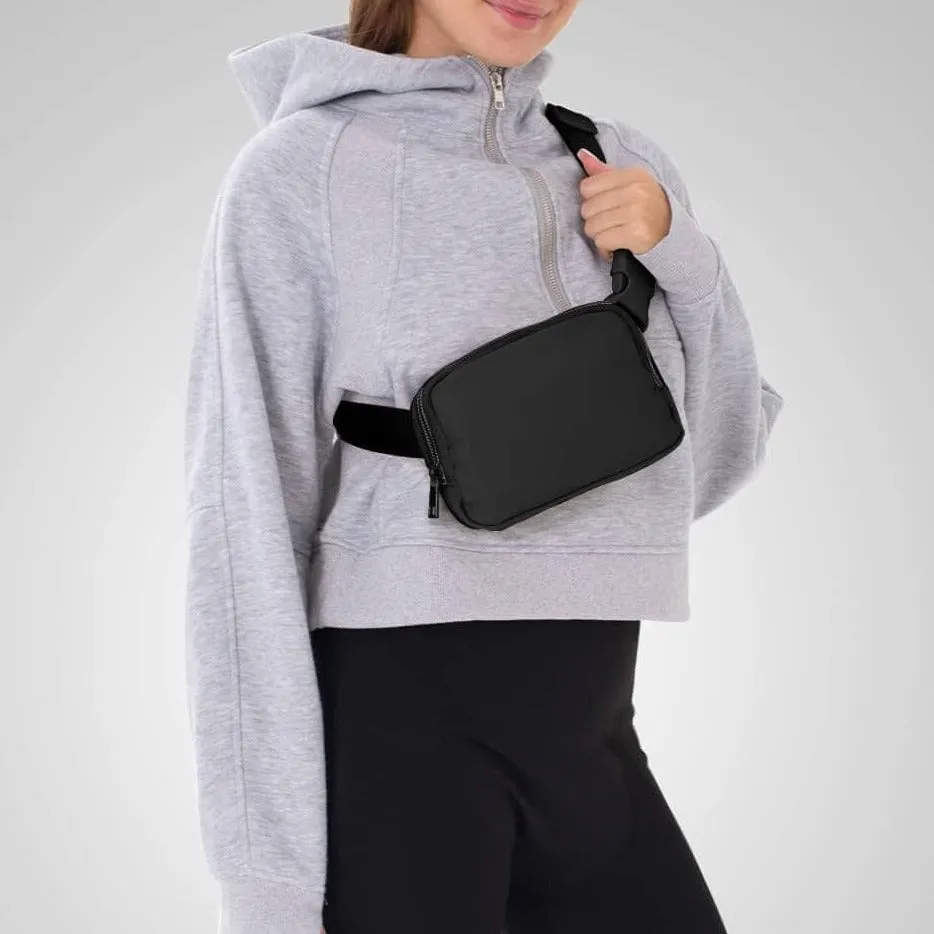 Beige Fashionable Waist Bag with Adjustable Strap