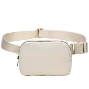 Beige Fashionable Waist Bag with Adjustable Strap