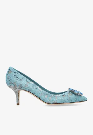 Bellucci 60 Crystal Embellished Lace Pumps