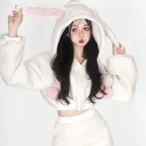 Bunny Hooded Top   Cute Bunny Mini Skirt - Heartzcore