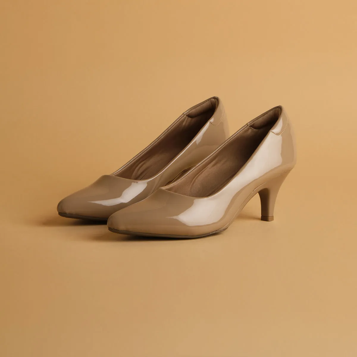 Camelia Patent Pumps
