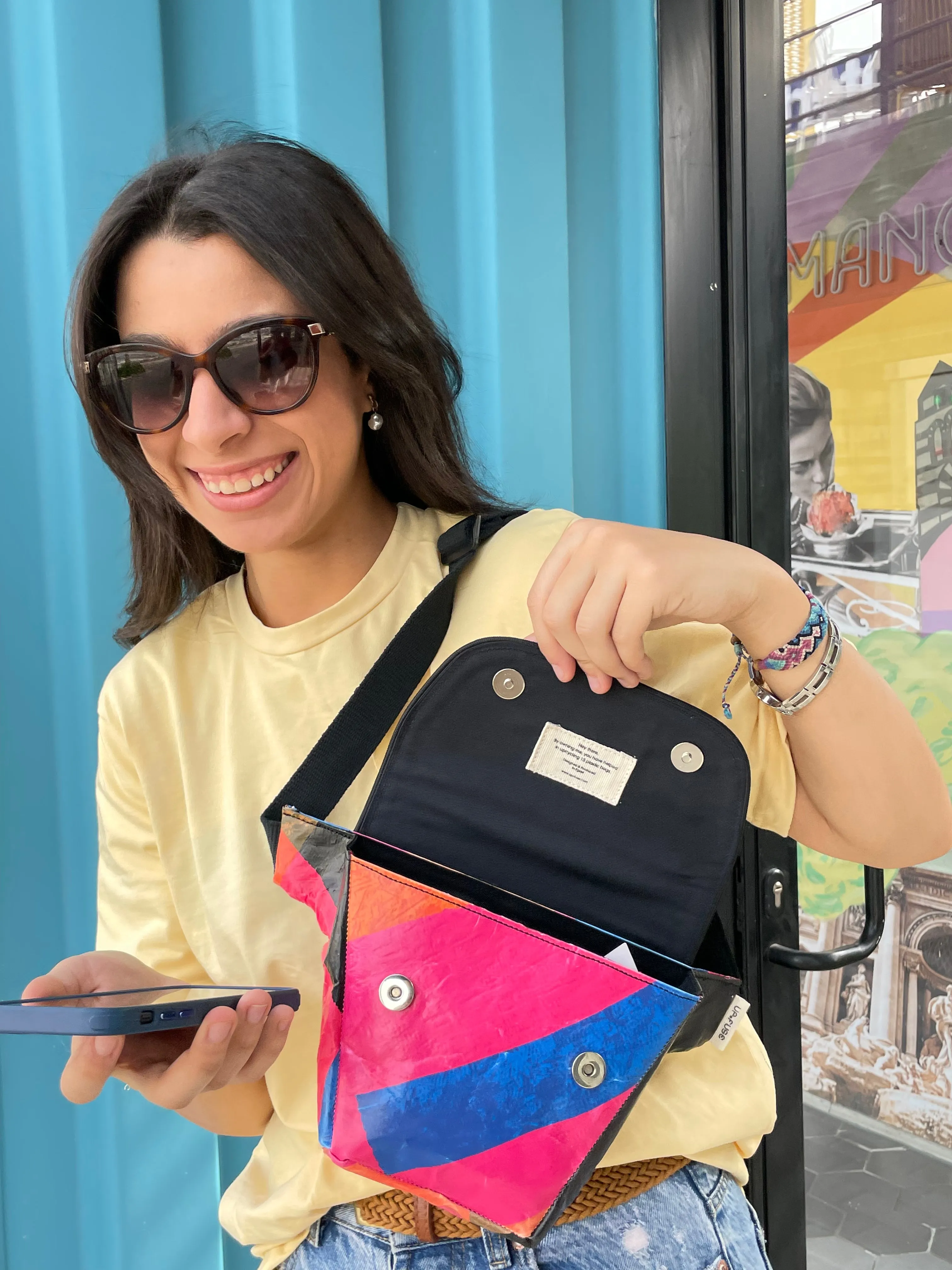 Candy Waist Bag - Purple Squares