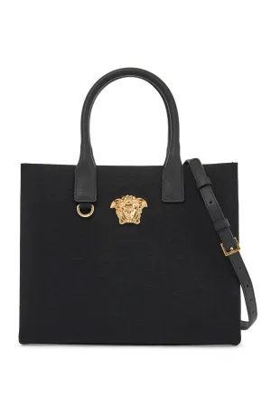 canvas small la medusa tote bag 1005861 1A03095 BLACK-VERSACE GOLD