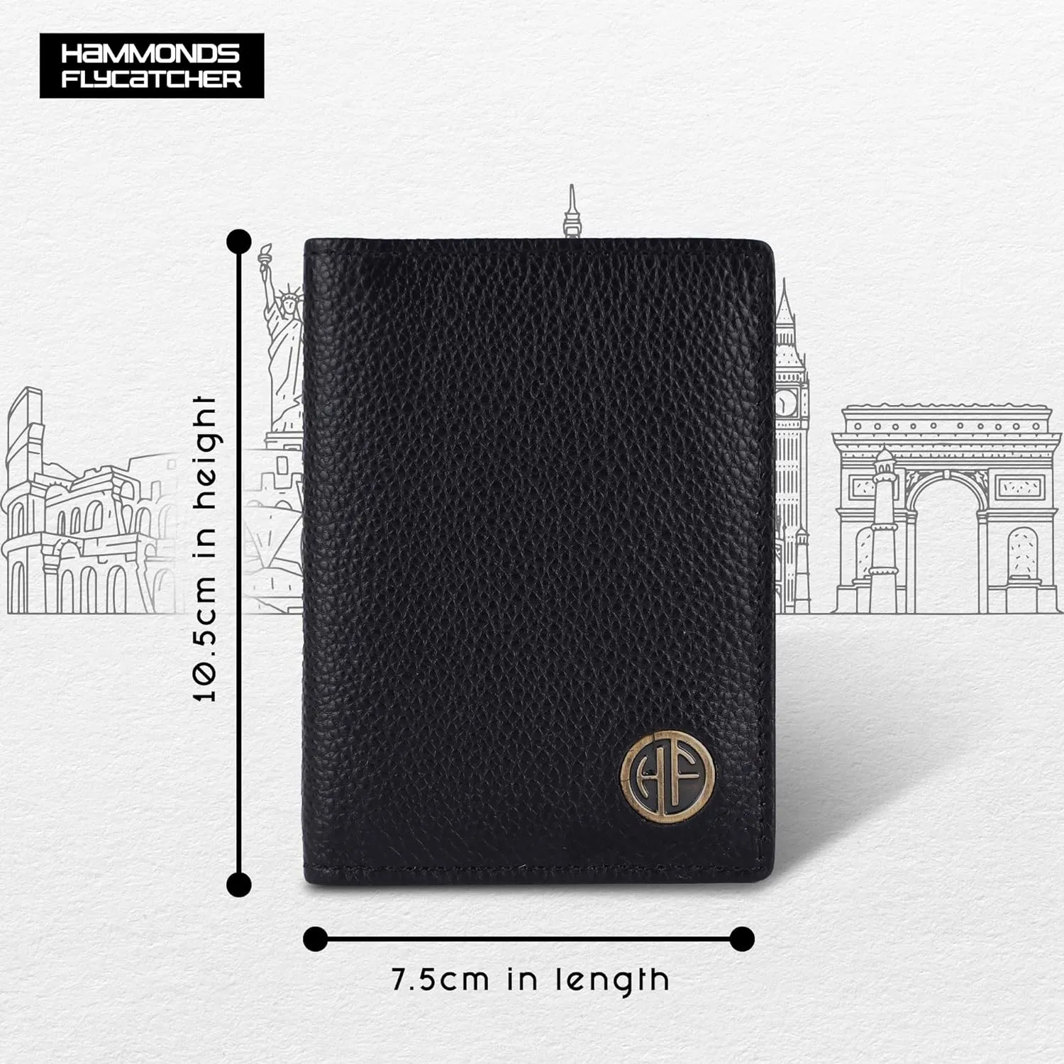 Card Holder Wallet for Men and Women - Genuine Leather - RFID Protected - 6 Slots for ATM Credit/Debit Card