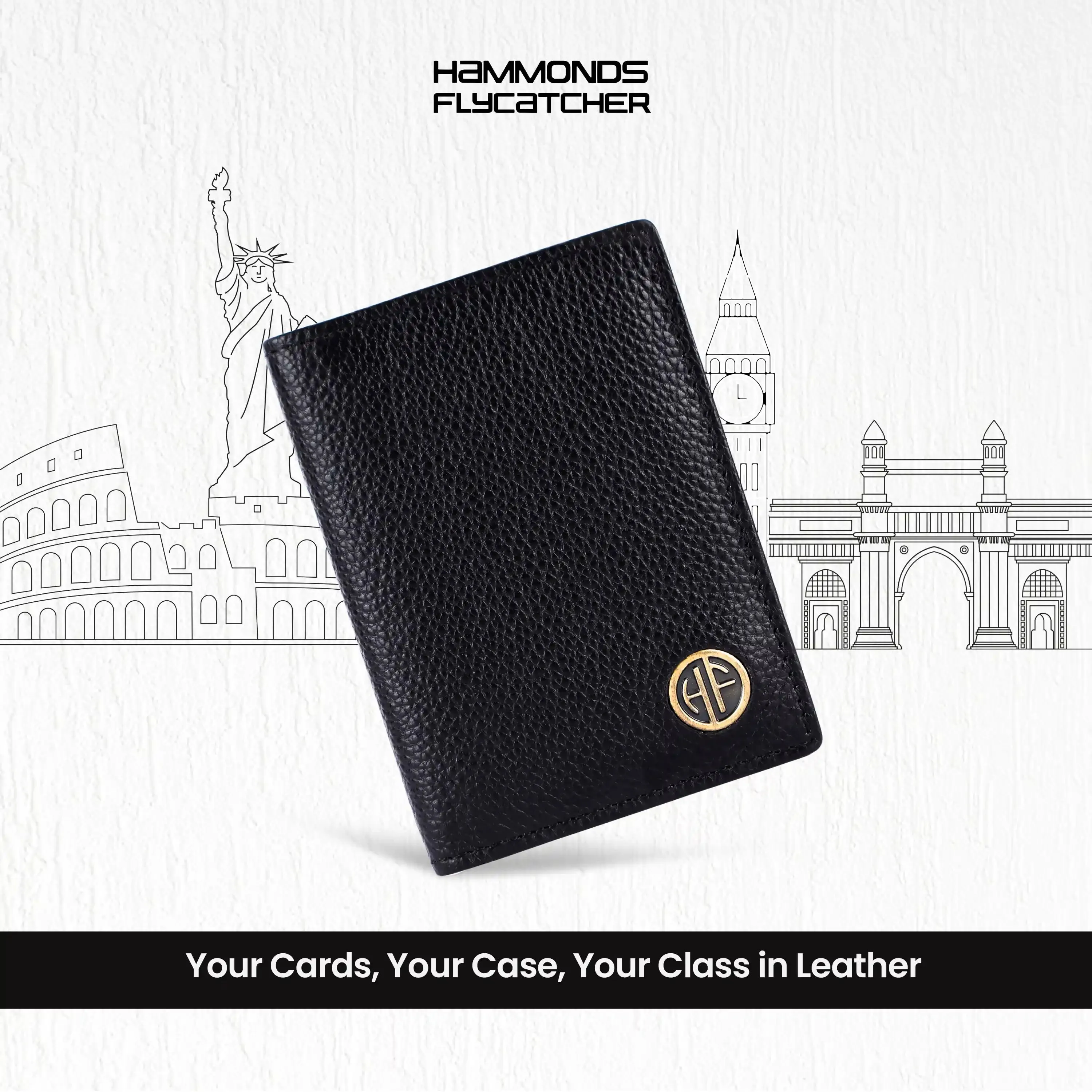 Card Holder Wallet for Men and Women - Genuine Leather - RFID Protected - 6 Slots for ATM Credit/Debit Card
