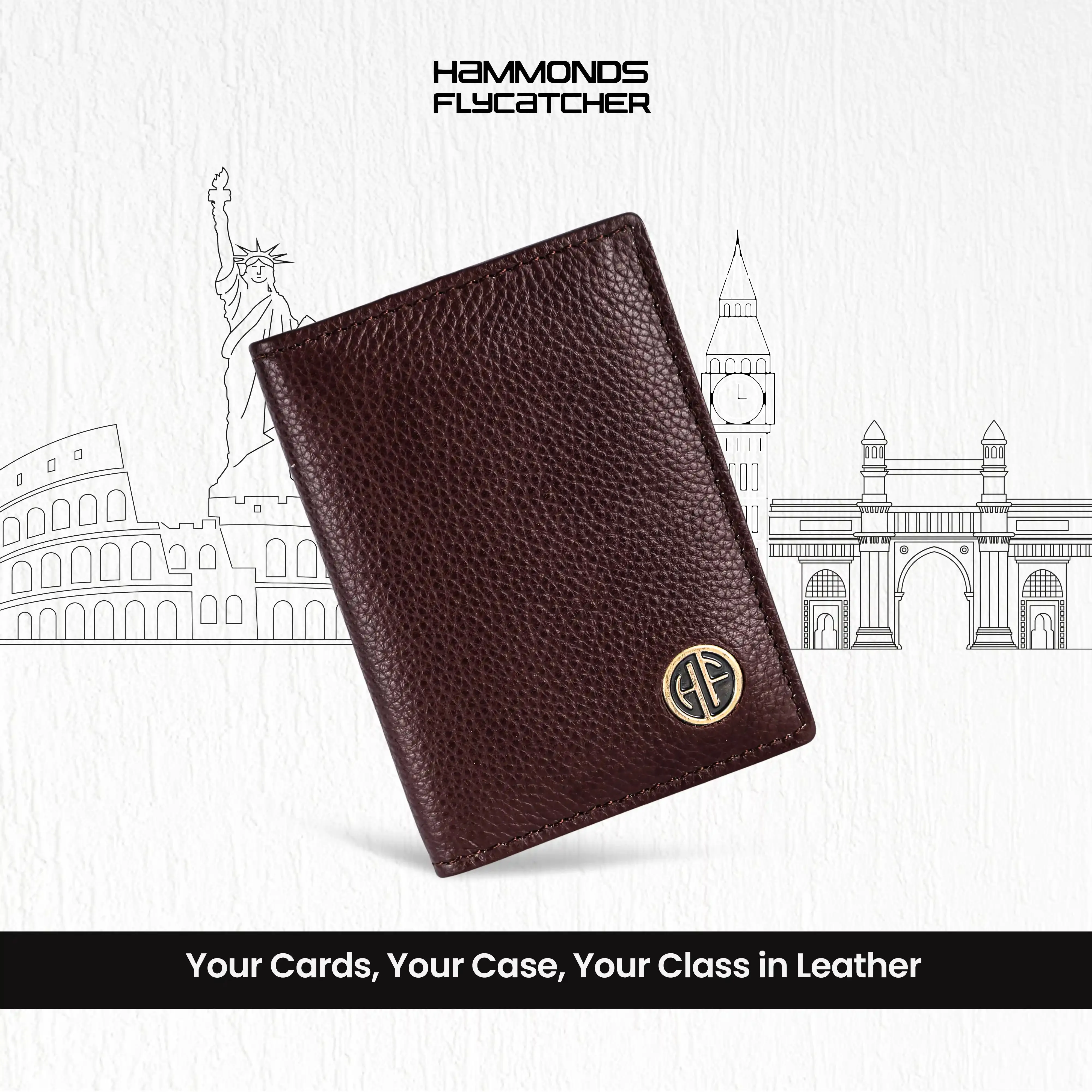 Card Holder Wallet for Men and Women - Genuine Leather - RFID Protected - 6 Slots for ATM Credit/Debit Card
