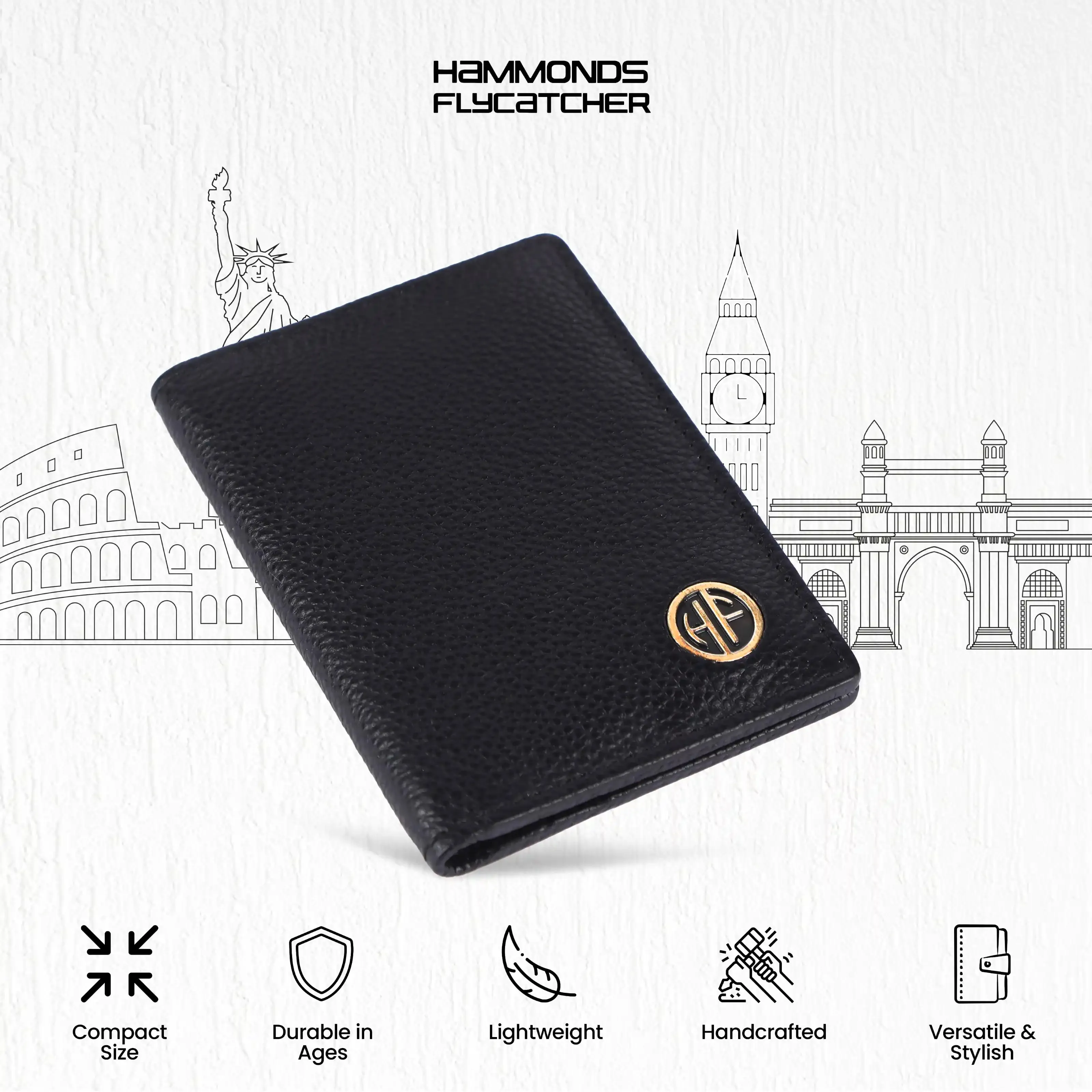 Card Holder Wallet for Men and Women - Genuine Leather - RFID Protected - 6 Slots for ATM Credit/Debit Card