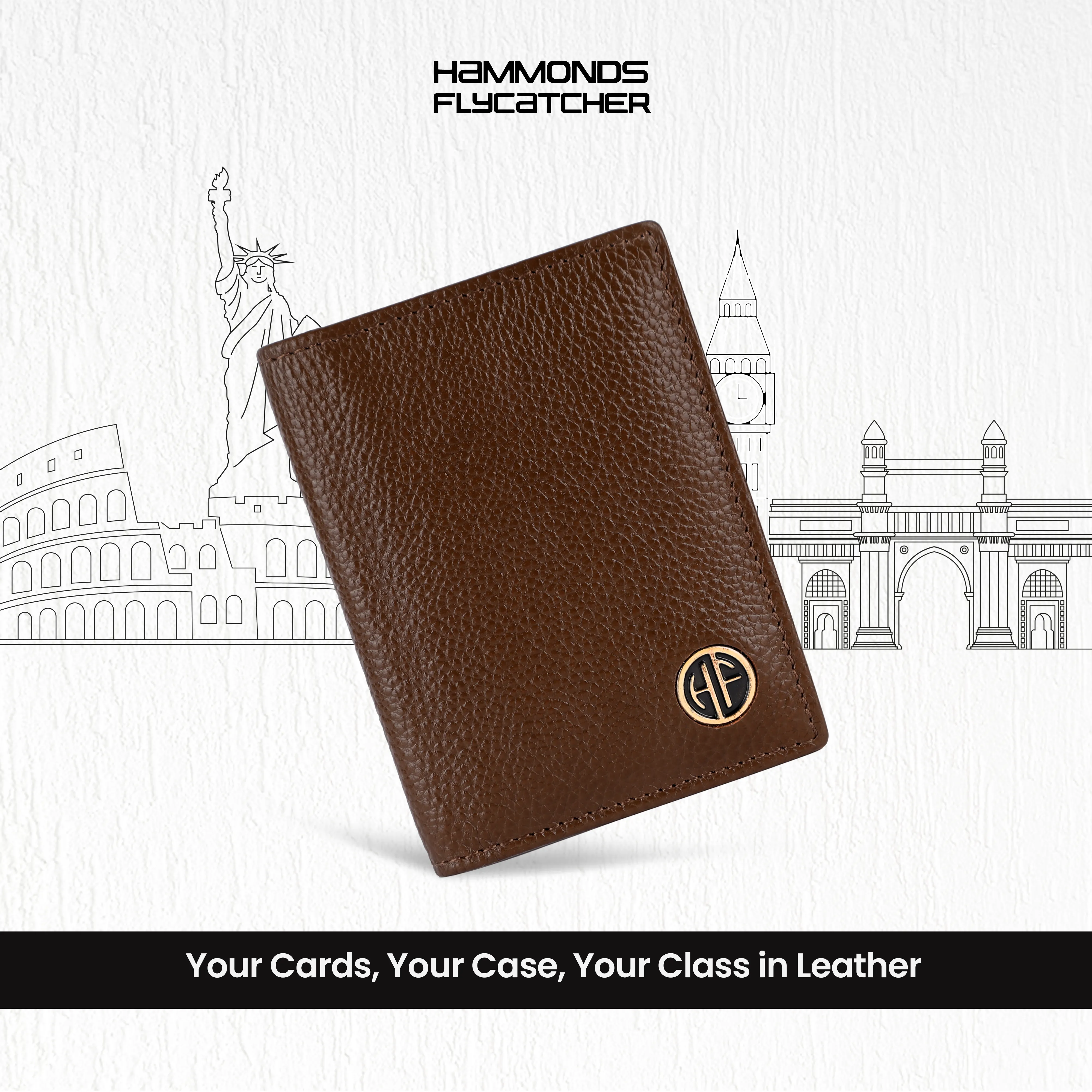Card Holder Wallet for Men and Women - Genuine Leather - RFID Protected - 6 Slots for ATM Credit/Debit Card