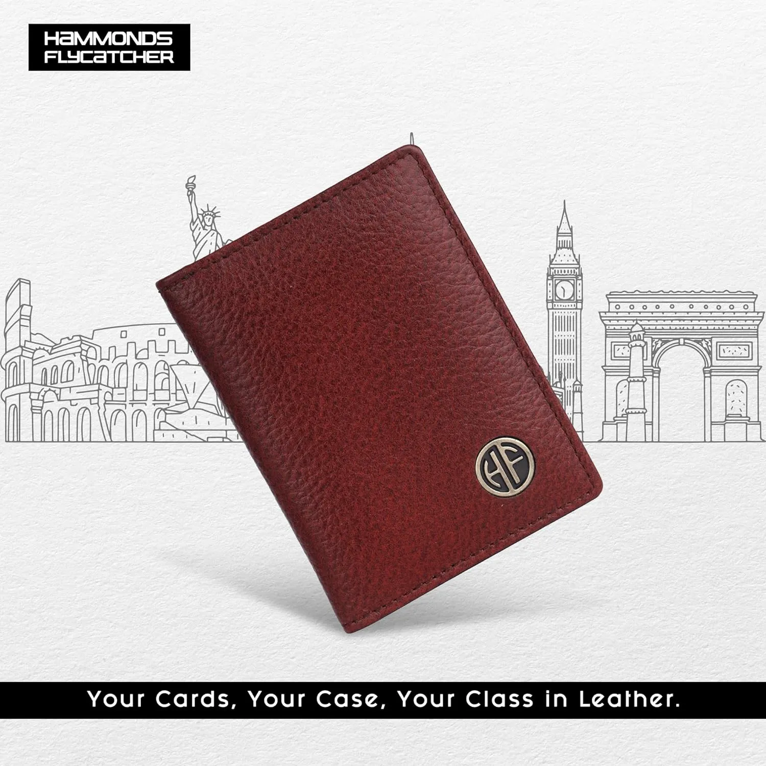 Card Holder Wallet for Men and Women - Genuine Leather - RFID Protected - 6 Slots for ATM Credit/Debit Card