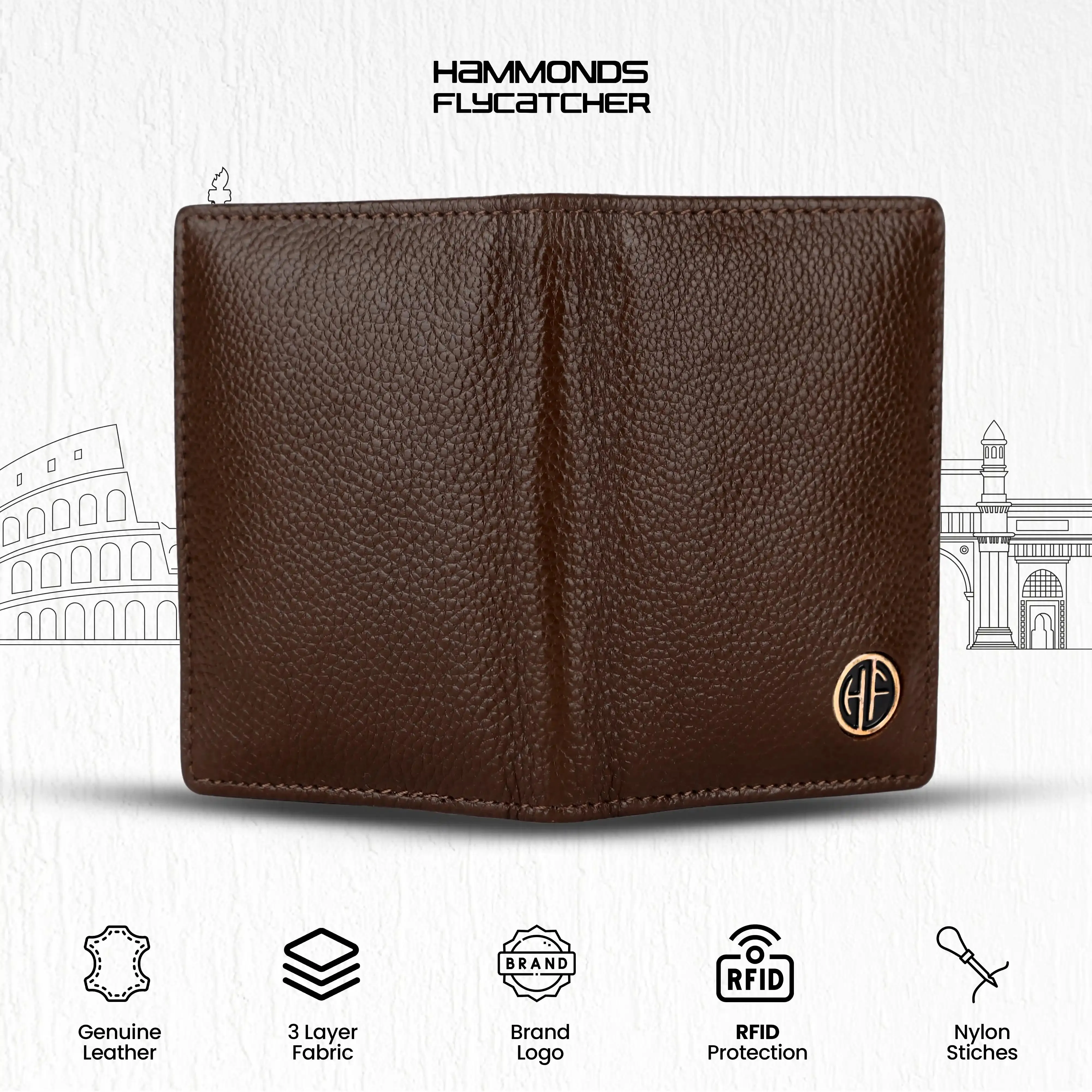Card Holder Wallet for Men and Women - Genuine Leather - RFID Protected - 6 Slots for ATM Credit/Debit Card