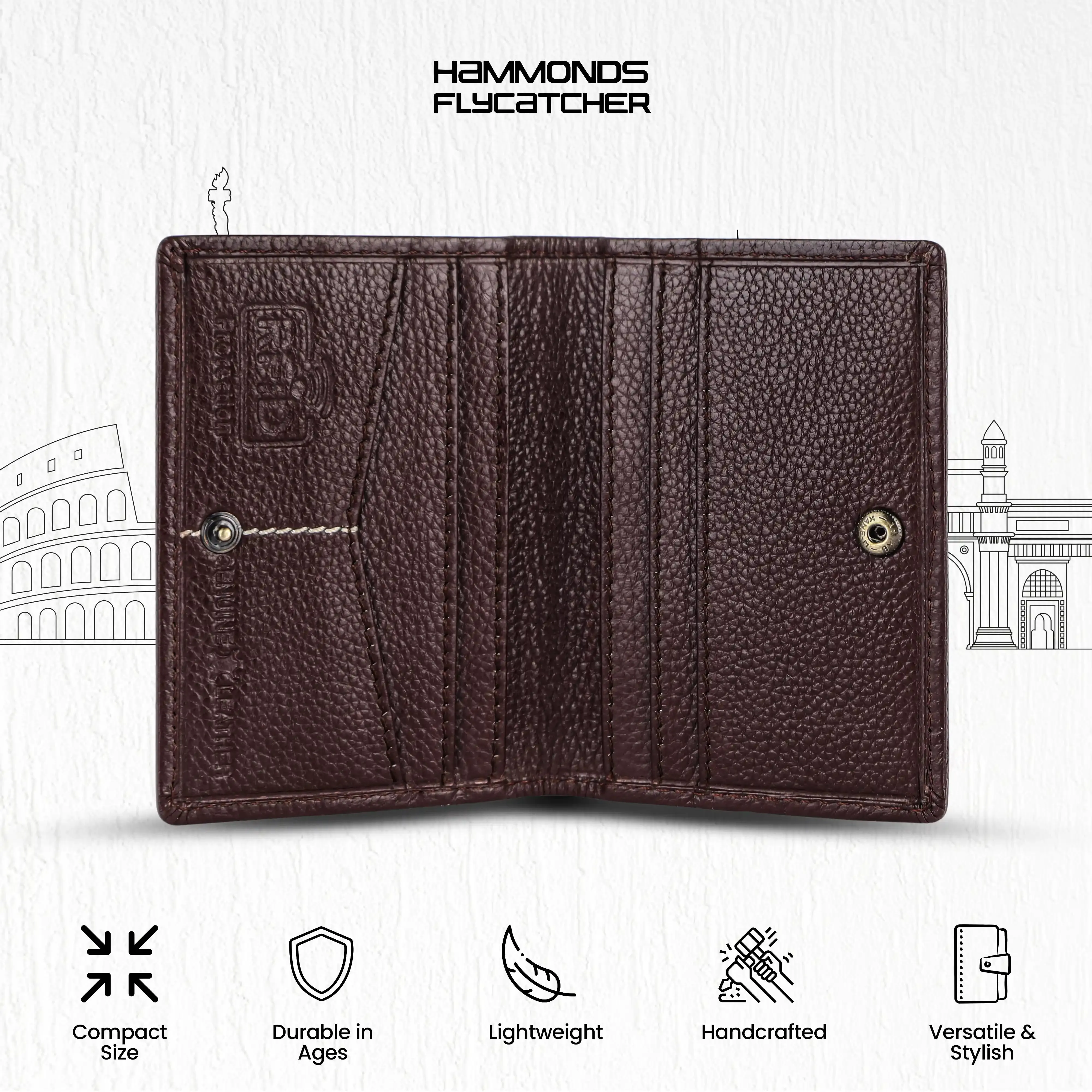 Card Holder Wallet for Men and Women - Genuine Leather - RFID Protected - 6 Slots for ATM Credit/Debit Card