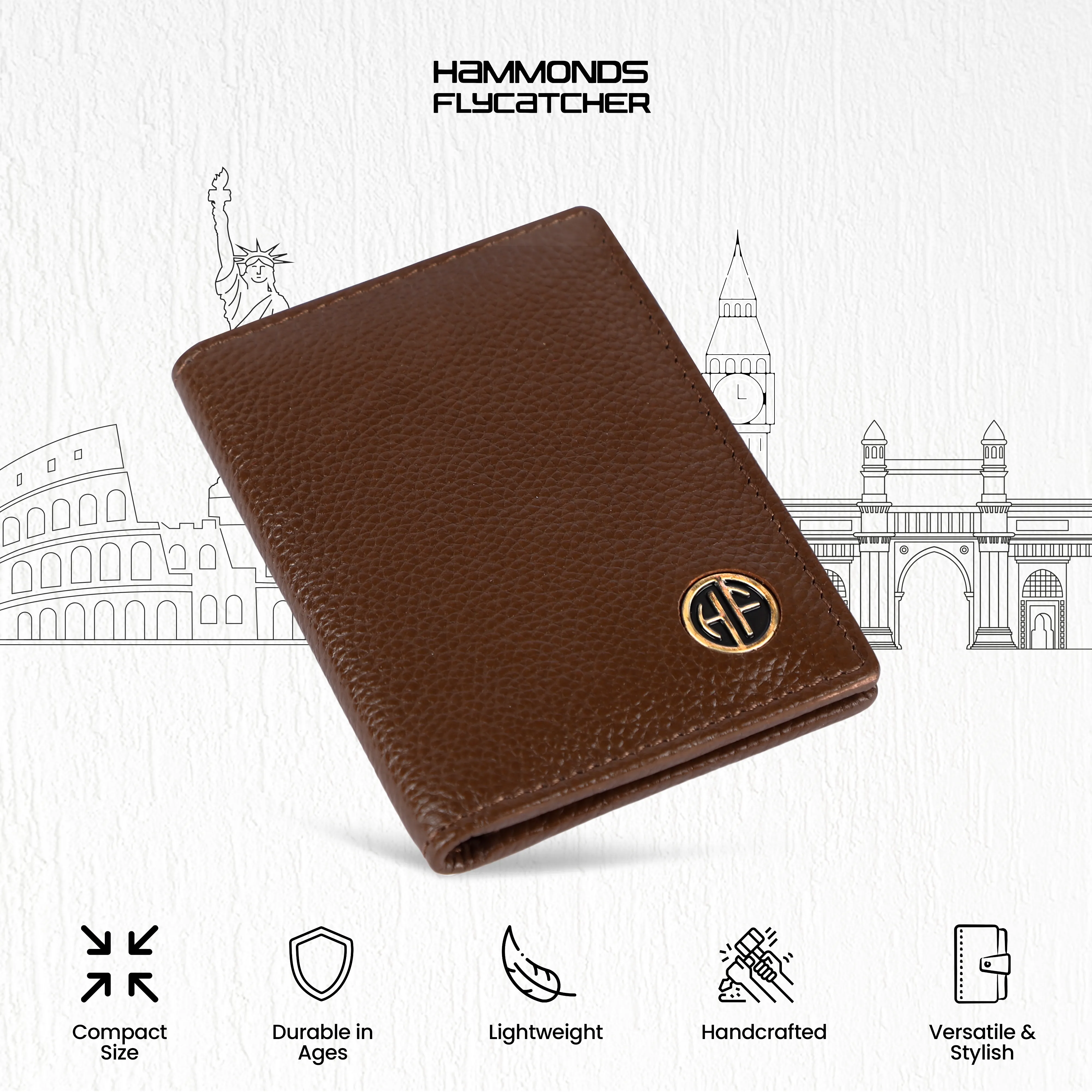 Card Holder Wallet for Men and Women - Genuine Leather - RFID Protected - 6 Slots for ATM Credit/Debit Card