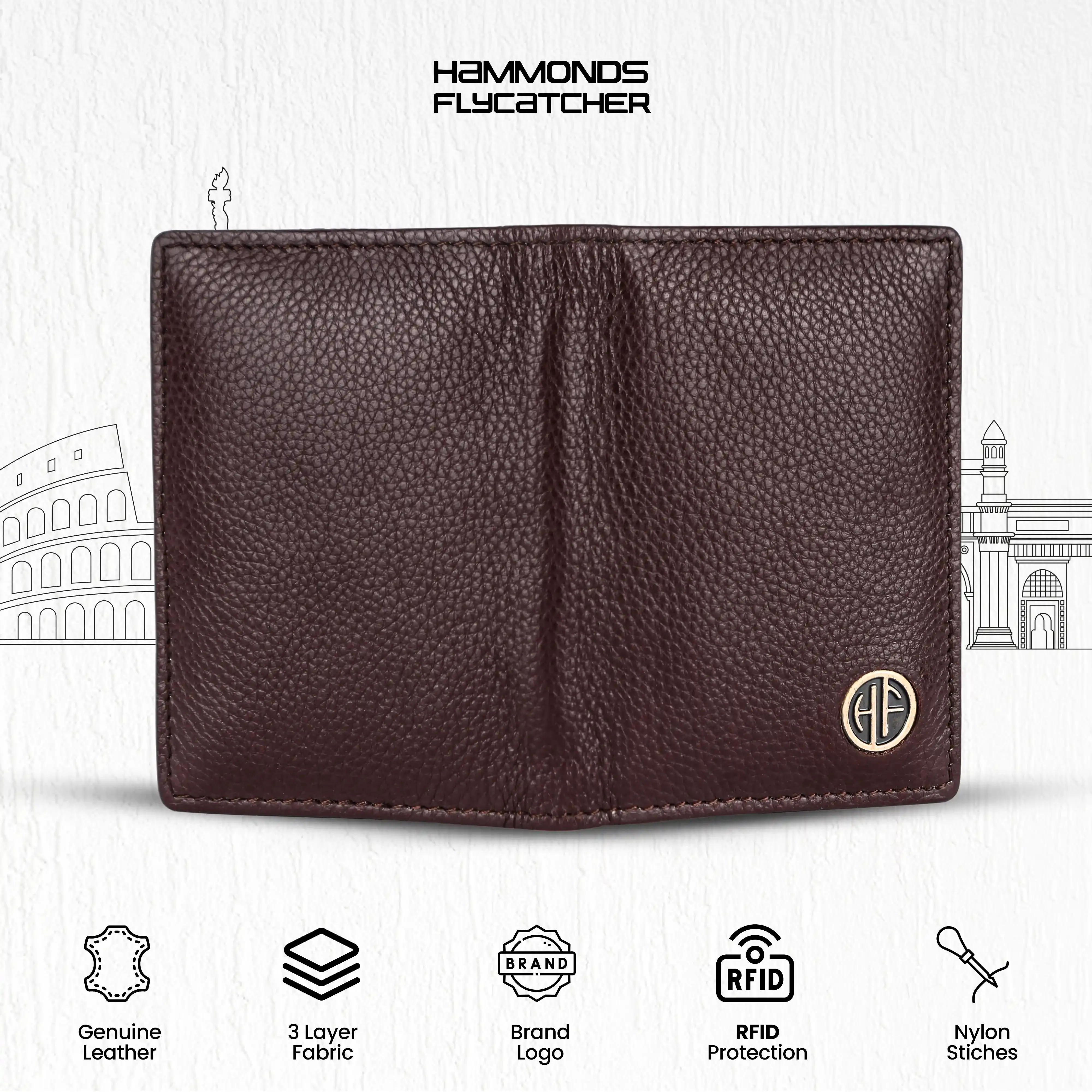 Card Holder Wallet for Men and Women - Genuine Leather - RFID Protected - 6 Slots for ATM Credit/Debit Card