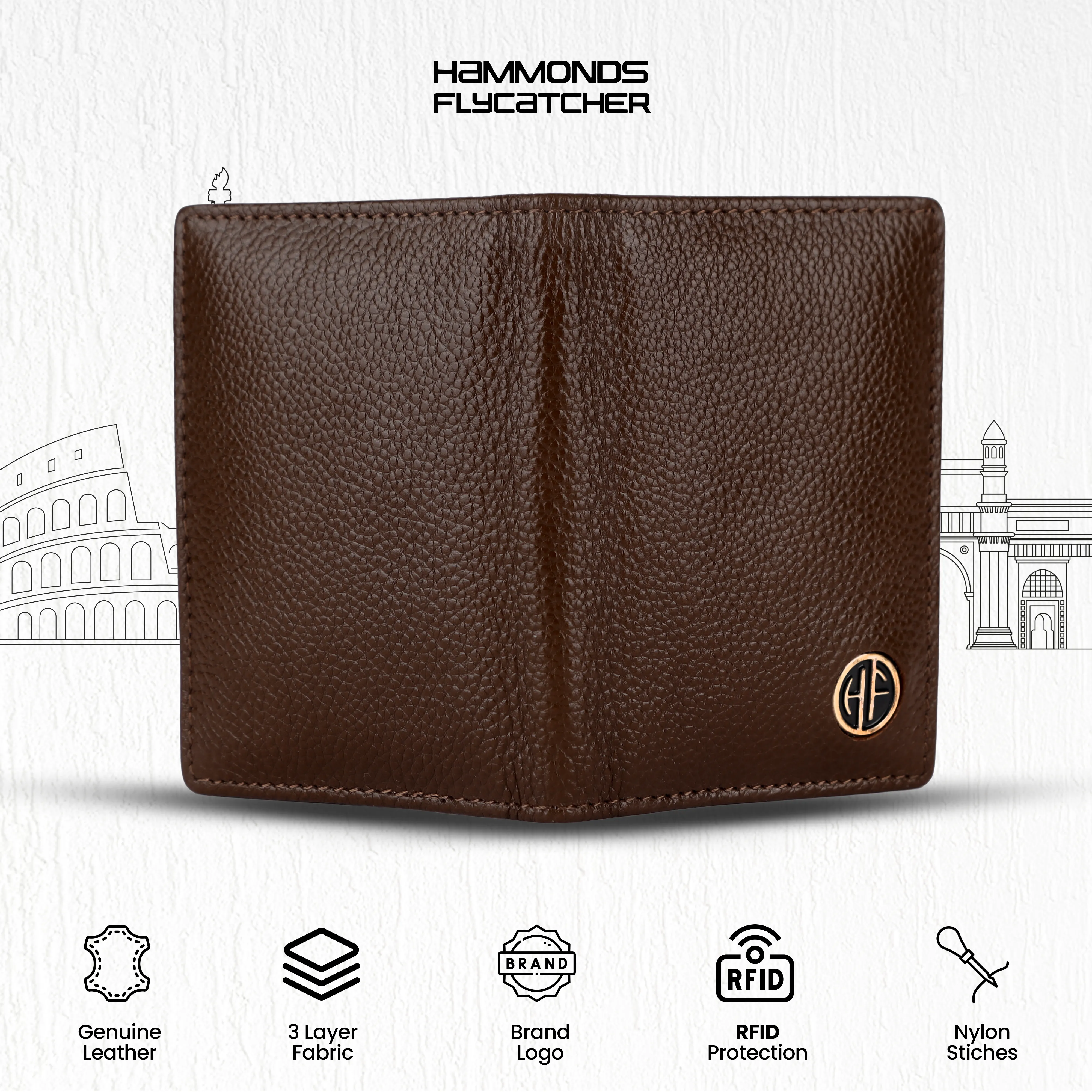 Card Holder Wallet for Men and Women - Genuine Leather - RFID Protected - 6 Slots for ATM Credit/Debit Card