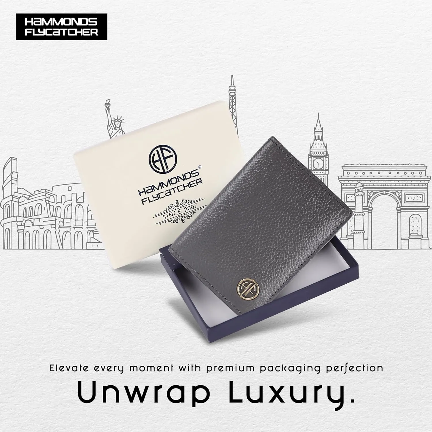 Card Holder Wallet for Men and Women - Genuine Leather - RFID Protected - 6 Slots for ATM Credit/Debit Card