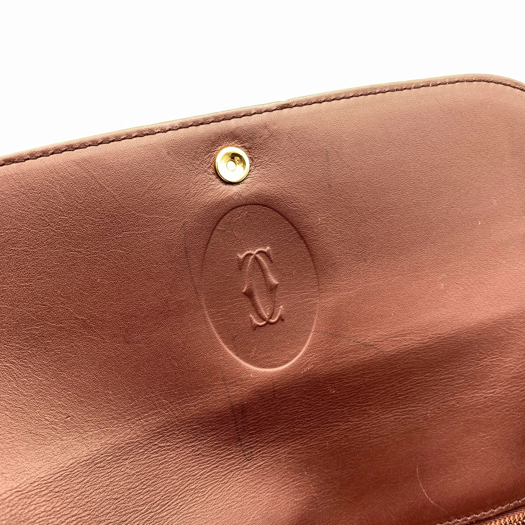 Cartier Vintage Burgundy Leather Flap Crossbody Shoulder Bag