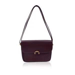 Cartier Vintage Burgundy Leather Flap Crossbody Shoulder Bag