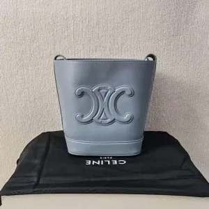 Celine Ava Gray Leather Shoulder Bag Medium