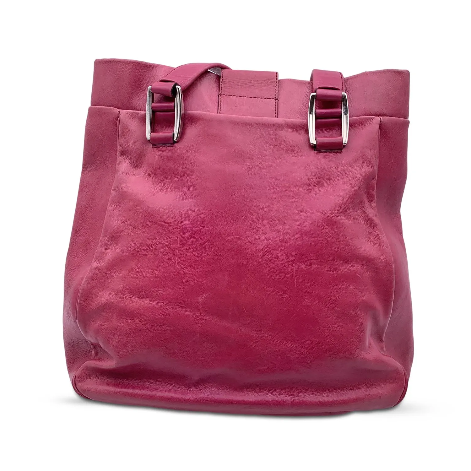 CELINE Pink Purple Leather Tote Shoulder Bag With Spheres