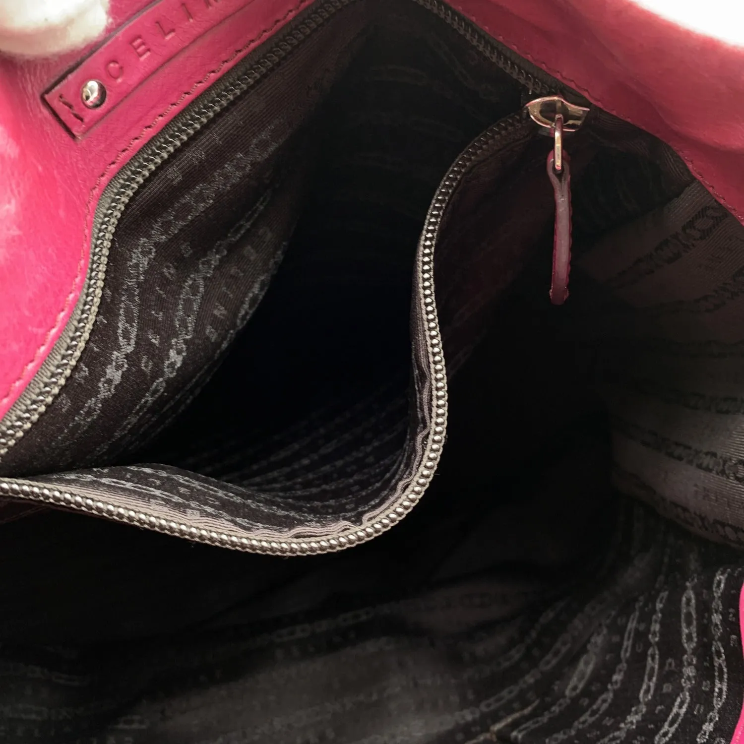 CELINE Pink Purple Leather Tote Shoulder Bag With Spheres