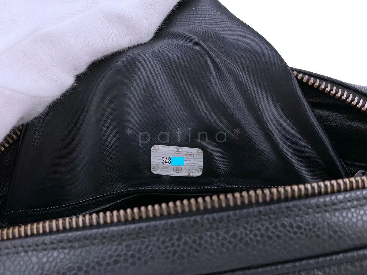 Chanel Vintage 1995 Black Caviar Waist Belt Bag Fanny Pack 24k GHW