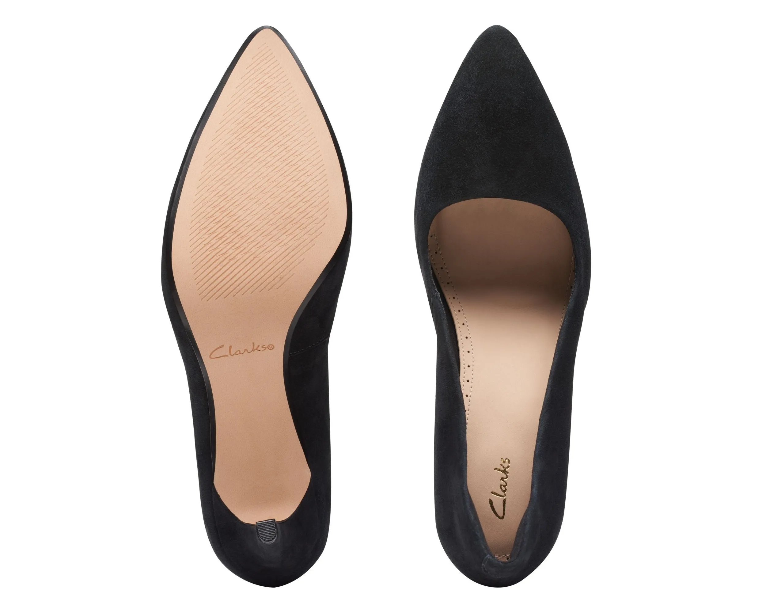 Clarks Laina Rae Black Suede - Standard Width