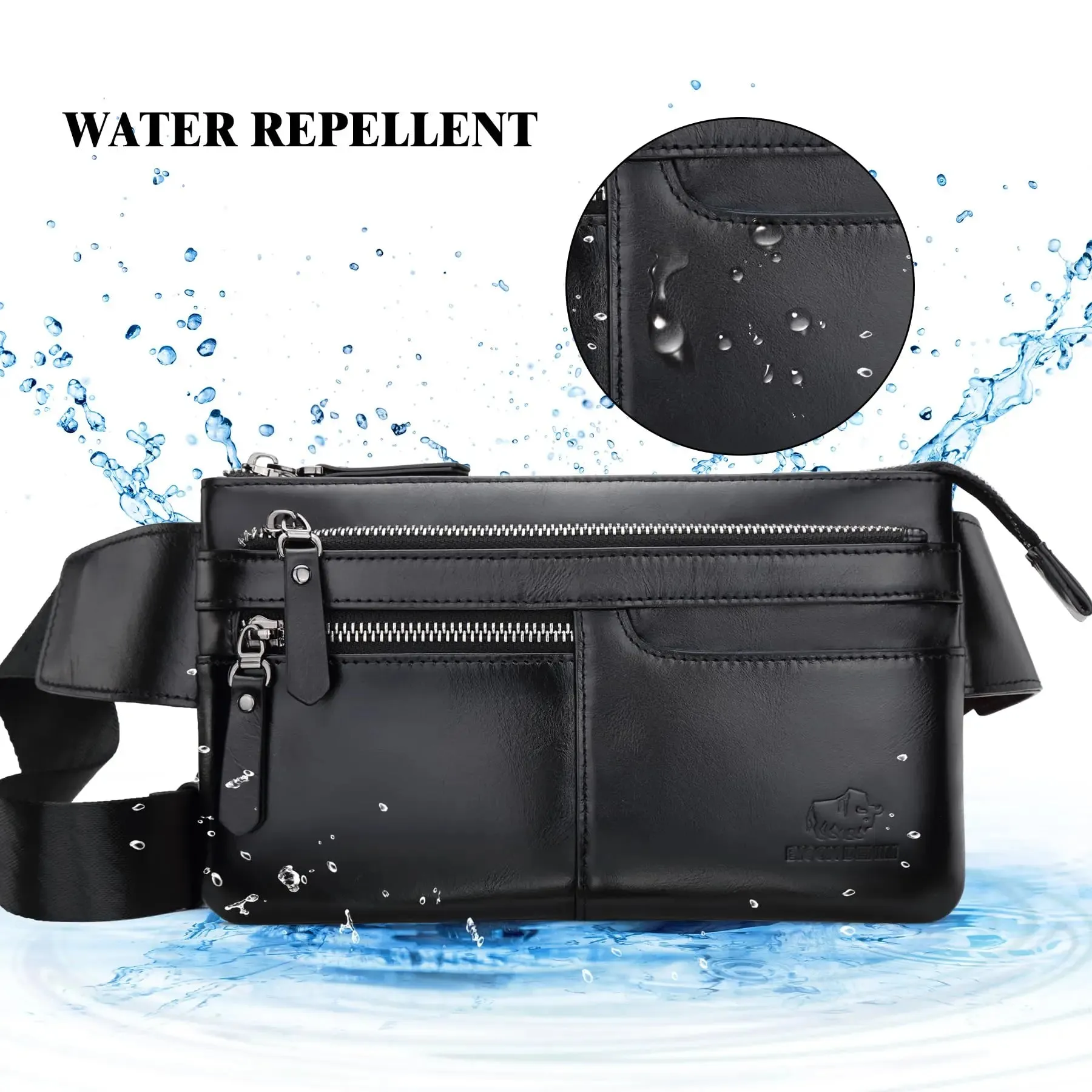 DENIM Leather Waist Bag Cell Phone Bags Men Women Travel Bag