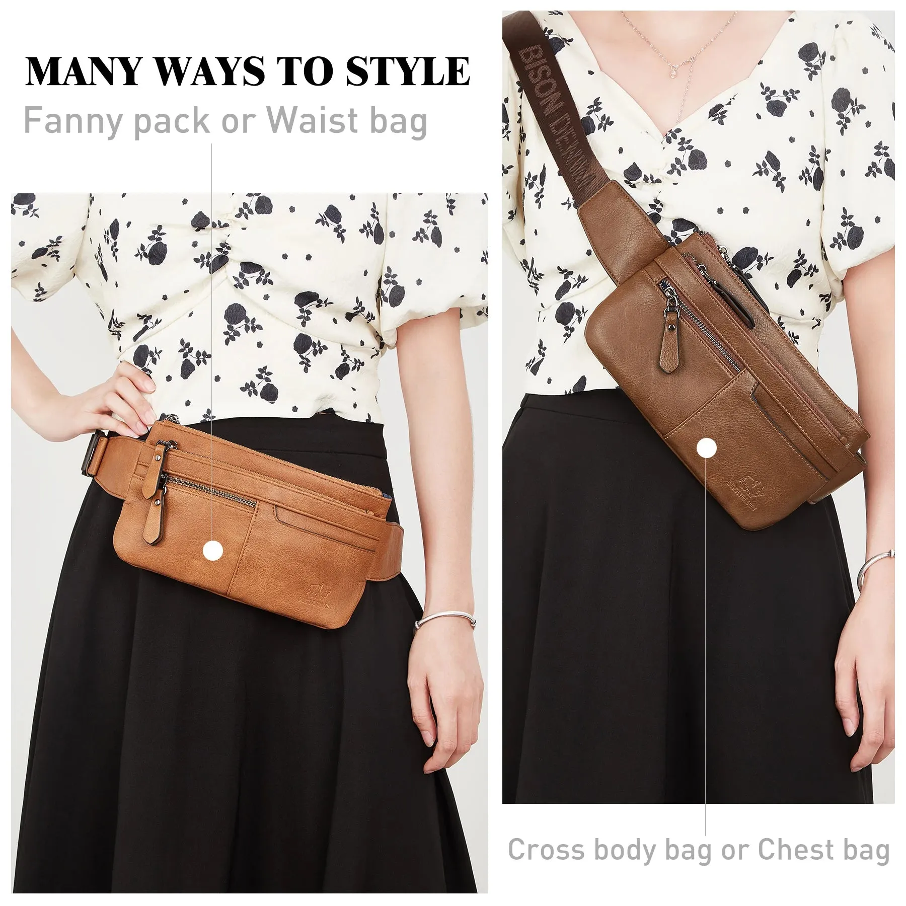 DENIM Leather Waist Bag Cell Phone Bags Men Women Travel Bag