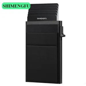 Double RFID Blocking Leather Cardholder - Antitheft Security Wallet