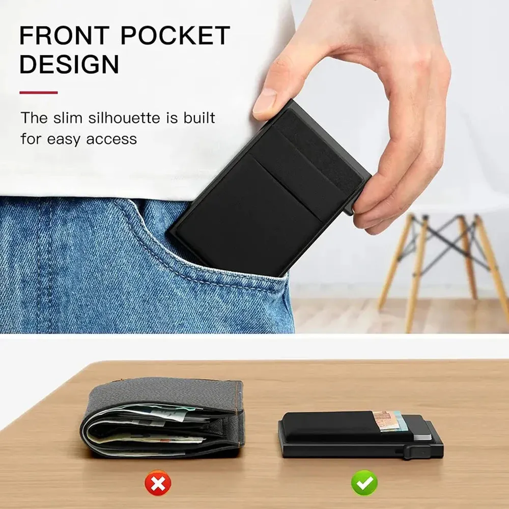 Double RFID Blocking Leather Cardholder - Antitheft Security Wallet