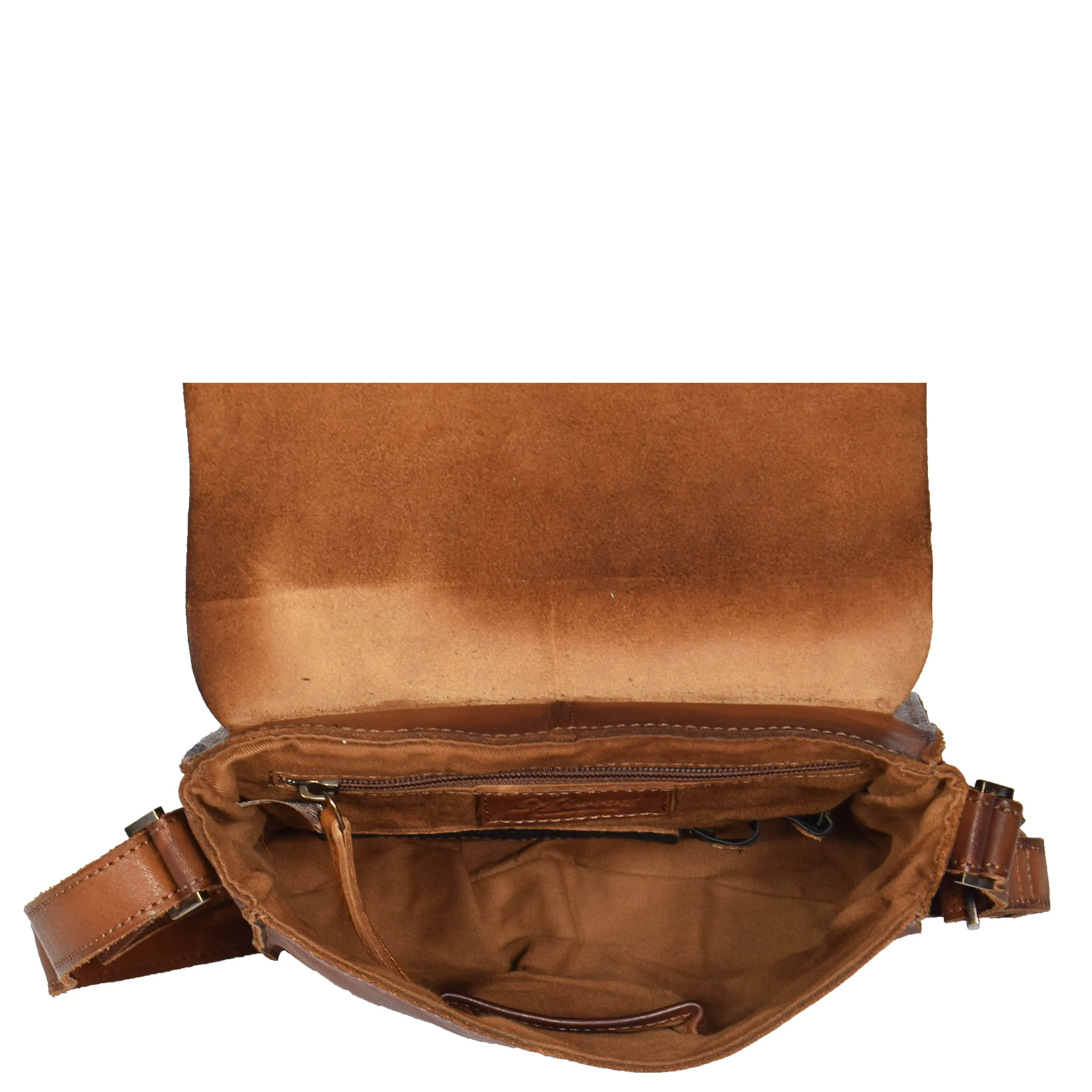 DR278 Real Leather Cross Body Messenger Bag Rust